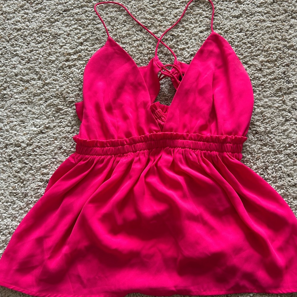 Vibrant Pink Strappy Top Express